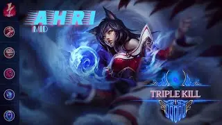 AHRI MID - ESCAPANDO DOS GANKES + TRIPLE KILL.