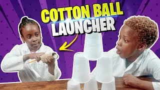 Cotton ball launcher kids science experiment videos - STEM activity