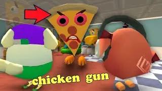 ЭТА ПИЦЦА ПОЙМАЛА НАС В ЧИКЕН ГАН?(CHICKEN GUN)?Мини-фильм "Дом злой пиццы"