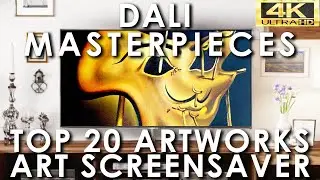 Dali Art Slideshow Top 20 Masterpieces | Famous Paintings Screensaver | No Sound 4K UHD