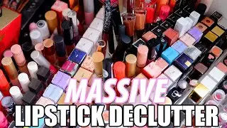 GETTING RID OF ALL MY LIPSTICKS | HUGE LIPSTICK DECLUTTER!!