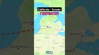 California to Toronto flight ✈️ route explore live#flight #route #explore #aviation #excelbytesized