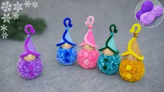 Very easy to make😍Cute yarn dolls🧶DIY Christmas decor❄️