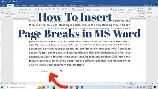 How To Insert Page Breaks In MS Word | Add Manual Page Breaks in Microsoft Word