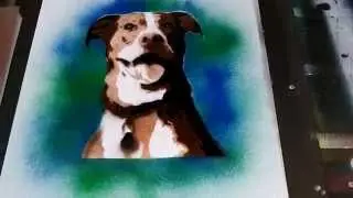 Dog Portrait Stencil Painting