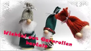 Lustige Wichtel aus Garnrollen basteln