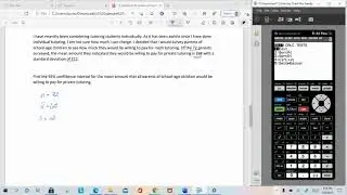 One Mean Confidence Interval - TI-84