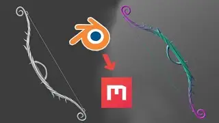 Blender, Quixel Mixer - Awesome Bow Timelapse.