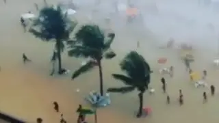 Waterspout Hits Crowded Beach Brazil Mar 2015