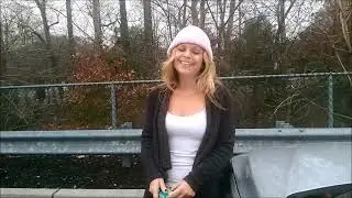 Cute blonde has great smoking style