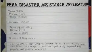 How To Write A FEMA Disaster Assistance Application Letter Step by Step Guide | Writing Practices