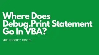 Where Does Debug Print Statement Go To In VBA