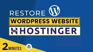 How To Restore WordPress Website From Backup In Hostinger 2024 | Restore Website In Hostinger