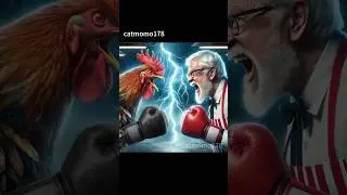 Chicken 🆚 Grandpa Kende 🥊😭😭Fight for DAD #cat #cute #funnycats #fight #ai  #fighting