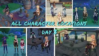 All Characters Hidden Locations | Day - 3 Windblume Festival | Genshin Impact 3.5