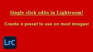 Lightroom edits with a single click!