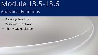 13.5 - 13.6 - Analytical Functions