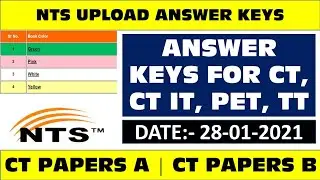 NTS upload answer keys for CT Paper A , Papers B