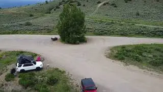 Drone flight around the lake in Central Colorado