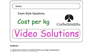 Cost per kg Answers - Corbettmaths