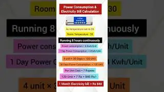 1 Month Electricity Bill 1.5 Ton AC 5 Star With 8 Hours Continues Use 