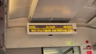 Hlášení ve vlaku EC 129 Valašský expres