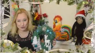Нетканый гобелен приглашение на МК Рождественский венок