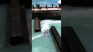 SURFER GETS SUCKED INTO STORM DRAIN 