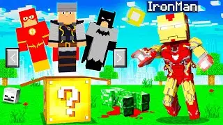 Opening SUPERHERO LUCKY BLOCKS to get GOD HEROES in Minecraft!