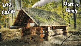 MY COZY LOG СABIN - 4 months of building in 40 minutes from Start to Finish