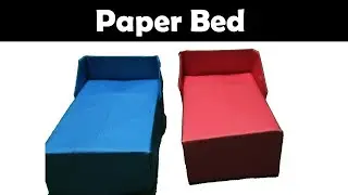 How to make Origami Bed & Bedding   DIY school project   Easy Origami Bed  Paper Crafts For School