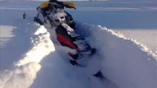 Driving Yamah 4-Stroke in  1 meter Deep powder snow