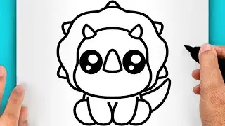DISEGNI FACILI! COME DISEGNARE UN DINOSAURO KAWAII (VIDEO DI DISEGNI)