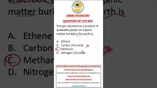 JAMB Chemistry - Organic Chemistry 2 Question of the Day 