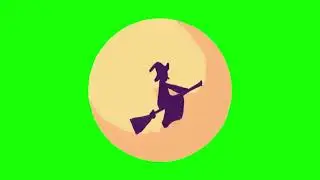 Green Screen: Flying Witch Animation:  No Copyrights