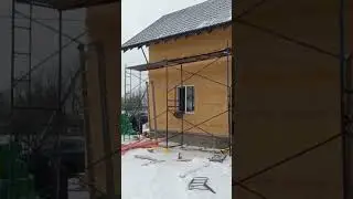 Утепление дома снаружи #утепление #эковата #строительство