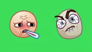 cute character animation 3D sick emoji green screen footage | 4K footages | GreenScreen Vfx