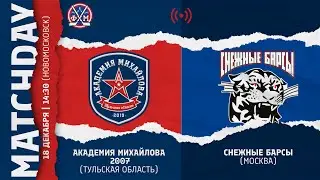 ОПМ / АКАДЕМИЯ МИХАЙЛОВА (Тул. обл.) -  СНЕЖНЫЕ БАРСЫ (Москва) 2007 г.р. / 18.12.2022