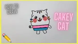 How to draw Cakey Cat ✏️ From Gabby’s Dollhouse on NETFLIX