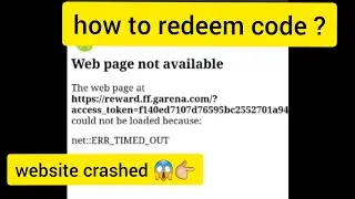 HOW TO REDEEM CODE IN FREE FIRE |WHY WEBSITE CRASHED ?|HOW TO REDEEM FFIC CODE| WHY WEBSITE NOT OPEN