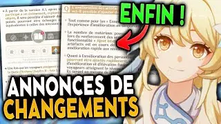 MIHOYO vont ENFIN faire ces CHANGEMENTS ! Merci ! | Annonces Devs Genshin Impact