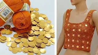 How To Crochet Sequin Top Tutorial/Handmade/Shimmering Crochet Top #diy