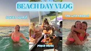 VLOG: girls weekend!! sunset swim at the beach, pool day, & hang with friends!!