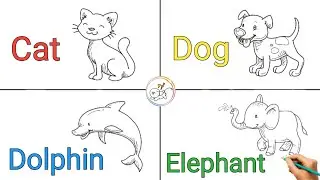 🖌Draw and watch live animals |  Learn their names and shapes in an easy way