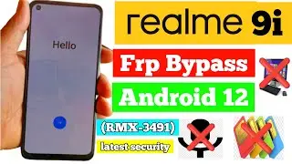 realme 9i frp bypass| Android 12 Without pc latest security Google account bypass 3491 frp bypass