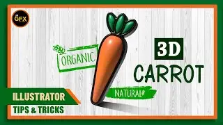 How to Create 3D CARROT  (3D Hacks) | Illustrator Tutorial