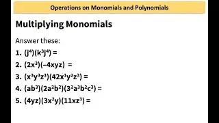 Multiplying Monomials | Algebra | College Entrance Test Review