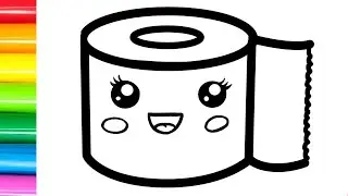 Bolalar uchun tualet qog'ozini qanday chizish mumkin & How to draw toilet paper for children