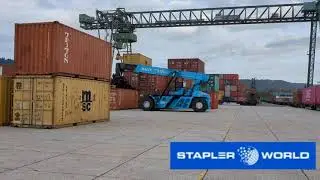 Sany Elektro-Reachstacker im Hafen Trier