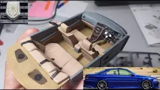 Toyota Mark II Tourer V Aoshima 1:24. Часть 2. Сборка салона